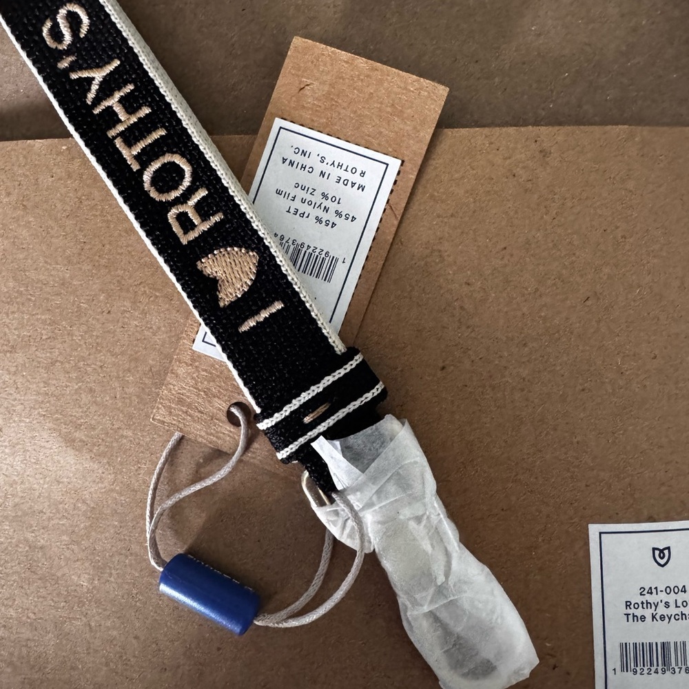 Rothy's Black and White I Love Rothy’s Keychain BNWT